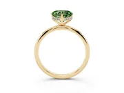Fancy Green Heart Cut Diamond Solitaire Engagement Ring Set in Yellow gold with Prong Setting and Polished Band