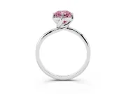 Radiant Cut Bypass Solitaire Engagement Ring Setting for a Fancy Pink Lab-Grown Diamond | Plain Band | Sterling Silver