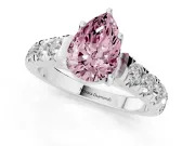 Pear-Shaped Engagement Ring Setting for a Fancy Pink Lab-Grown Diamond | Platinum - Design NV-24643
