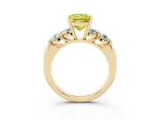 Princess Cut Five Stone Engagement Ring Setting for a Fancy Yellow Lab-Grown Diamond | Plain Band | Yellow Gold