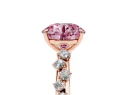 Round Graduated Solitaire Engagement Ring Setting for a Fancy Pink Lab-Grown Diamond | Rose Gold