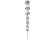 Round Lab-Grown Diamond Graduated Bezel Drop Necklace | Tapered Spike Tip | White Gold