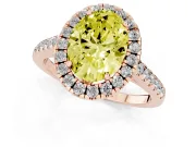 Oval Raised Halo Engagement Ring Setting for a Fancy Yellow Lab-Grown Diamond | Rose Gold