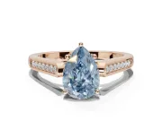 Pear-Shaped Engagement Ring Setting for a Fancy Blue Lab-Grown Diamond | Rose Gold - Design NV-24597