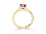 Princess Cut Bypass Solitaire Engagement Ring Setting for a Fancy Pink Lab-Grown Diamond | Yellow Gold