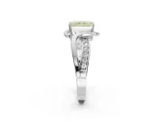 Radiant Cut Bypass Solitaire Engagement Ring Setting for a Fancy Yellow Lab-Grown Diamond | Sterling Silver