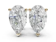 Cushion Cut Lab-Grown Diamond Solitaire Basket Stud Earrings | Open Gallery | Yellow Gold