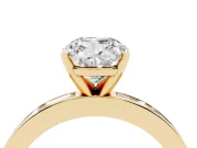 Cushion Cut Channel Set Engagement Ring Setting | Baguette Side Stones | Yellow Gold