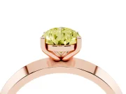 Fancy Yellow Pear Cut Diamond Solitaire Engagement Ring Set in Rose gold with Flat Band and Prong Setting
