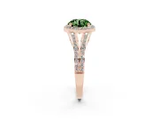 Round Halo Engagement Ring Setting for a Fancy Green Lab-Grown Diamond | Pave Split Shank | Rose Gold