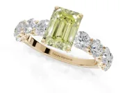 Emerald Cut Engagement Ring Setting for a Fancy Yellow Lab-Grown Diamond | Yellow Gold - Design NV-24455