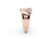 Oval Three Stone Bypass Engagement Ring Setting | Sculpted Crossover Band | Rose Gold