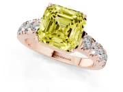 Asscher Cut Engagement Ring Setting for a Fancy Yellow Lab-Grown Diamond | Rose Gold - Design NV-24643