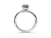 Radiant Cut Solitaire Engagement Ring Setting for a Fancy Green Lab-Grown Diamond | Tapered Plain Band | Sterling Silver
