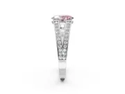 Oval Split Shank Pavé Engagement Ring Setting for a Fancy Pink Lab-Grown Diamond | Platinum