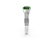 Heart-Shaped Three Row Pave Engagement Ring Setting for a Fancy Green Lab-Grown Diamond | White Gold