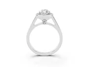 Marquise Halo Engagement Ring Setting | Polished Outer Rim | Platinum