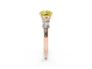 Round 5 Stone Engagement Ring Setting for a Fancy Yellow Lab-Grown Diamond | Rose Gold