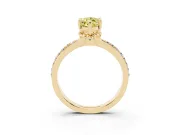Marquise Channel Set Engagement Ring Setting for a Fancy Yellow Lab-Grown Diamond | Rope Collar | Yellow Gold