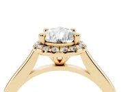 Pear-Shaped Halo Engagement Ring Setting | Plain Polished Band | Yellow Gold