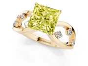 Princess Cut Loop Engagement Ring Setting for a Fancy Yellow Lab-Grown Diamond | Yellow Gold