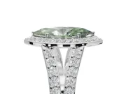 Marquise Halo Pavé Engagement Ring Setting for a Fancy Green Lab-Grown Diamond | Narrow Split Shank | White Gold