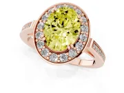 Oval Halo Engagement Ring Setting for a Fancy Yellow Lab-Grown Diamond | Polished Halo Rim | Rose Gold