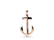 Polished Anchor Pendant Necklace | Pointed Flukes | Rose Gold