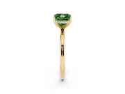 Princess Cut Hidden Halo Engagement Ring Setting for a Fancy Green Lab-Grown Diamond | Plain Band | Yellow Gold