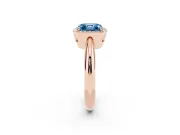 Asscher Cut Halo Engagement Ring Setting for a Fancy Blue Lab-Grown Diamond | Plain Band | Rose Gold