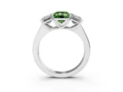 Emerald Cut Engagement Ring Setting for a Fancy Green Lab-Grown Diamond | Sterling Silver - Design NV-24908