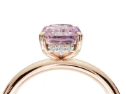 Radiant Cut Hidden Halo Ring Setting for a Fancy Pink Lab-Grown Diamond | Rose Gold