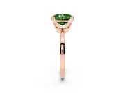 Fancy Green Radiant Cut Diamond Solitaire Engagement Ring Set in Rose gold with Slim Tapered Solitaire Band
