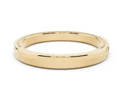 Engraved Milgrain Band Set in Yellow gold with Vintage-Inspired Pattern