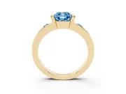 Cushion Cut Tension Style Engagement Ring Setting for a Fancy Blue Lab-Grown Diamond | Yellow Gold