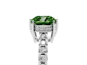Cushion Cut Engagement Ring Setting for a Fancy Green Lab-Grown Diamond | Platinum - Design NV-24649
