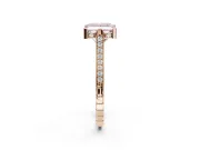 Princess Cut Vintage Cathedral Engagement Ring Setting for a Fancy Pink Lab-Grown Diamond | Carved Band | Rose Gold