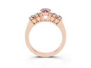 Pear-Shaped 5 Stone Engagement Ring Setting for a Fancy Pink Lab-Grown Diamond | Rose Gold