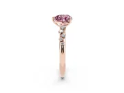 Heart-Shaped Graduated Solitaire Engagement Ring Setting for a Fancy Pink Lab-Grown Diamond | Rose Gold