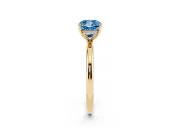 Cushion Cut Hidden Halo Ring Setting for a Fancy Blue Lab-Grown Diamond | Yellow Gold