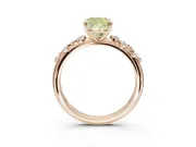 Cushion Cut Graduated Solitaire Engagement Ring Setting for a Fancy Yellow Lab-Grown Diamond | Rose Gold