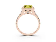 Asscher Cut Accented Halo Engagement Ring Setting for a Fancy Yellow Lab-Grown Diamond | Rose Gold