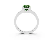 Radiant Cut Solitaire Engagement Ring Setting for a Fancy Green Lab-Grown Diamond | Flat Tab Prongs | White Gold
