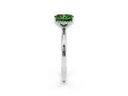 Fancy Green Radiant Cut Diamond Solitaire Engagement Ring Set in White gold with Prong Setting and Polished Band