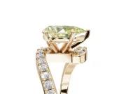 Pear-Shaped Bypass Pavé Engagement Ring Setting for a Fancy Yellow Lab-Grown Diamond | Yellow Gold