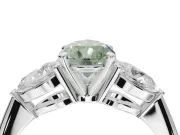 Pear-Shaped 3-Stone Engagement Ring Setting for a Fancy Green Lab-Grown Diamond | Platinum