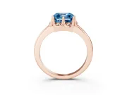 Asscher Cut Petal Halo Engagement Ring Setting for a Fancy Blue Lab-Grown Diamond | Rose Gold