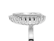 Pear-Shaped Vintage Milgrain Bezel Halo Engagement Ring Setting | Sunburst Halo | Sterling Silver