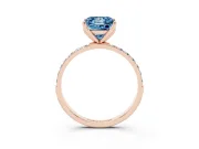 Princess Cut Pave Engagement Ring Setting for a Fancy Blue Lab-Grown Diamond | Slim Band | Rose Gold