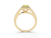 Oval Split Shank Halo Engagement Ring Setting for a Fancy Yellow Lab-Grown Diamond | Yellow Gold